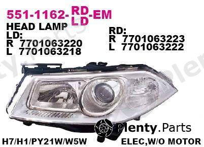  DEPO part 5511162RLDEM Right Headlight Renault Megane II