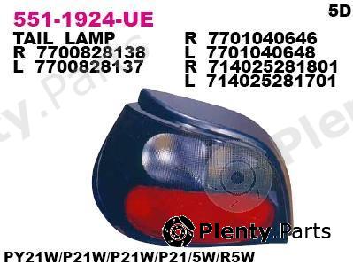 DEPO part 551-1924L-UE (5511924LUE) Tail light left RENAULT MEGANE I (1996-2003) 5-door