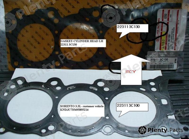 Genuine HYUNDAI / KIA (MOBIS) part 223113C100 Gasket, cylinder head