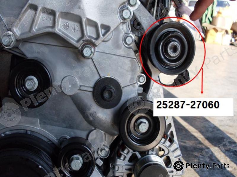 Genuine HYUNDAI / KIA (MOBIS) part 2528727060 Deflection/Guide Pulley, v-ribbed belt