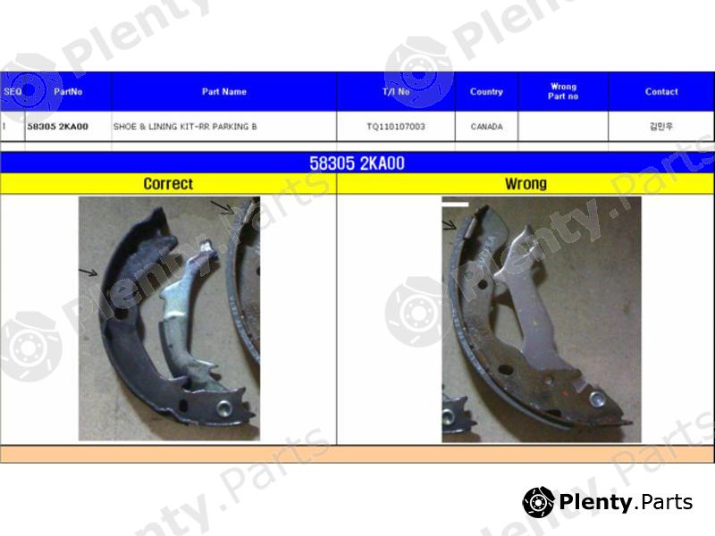Genuine HYUNDAI / KIA (MOBIS) part 583052KA00 Brake Shoe Set, parking brake