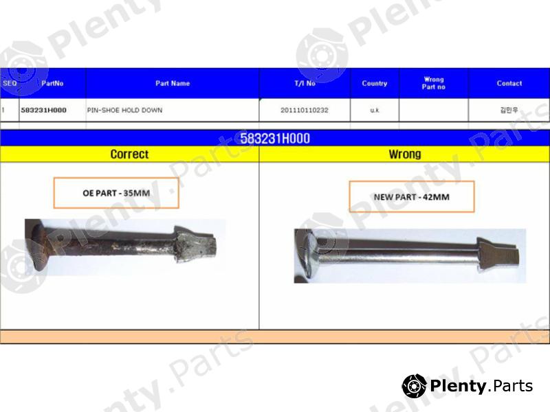 Genuine HYUNDAI / KIA (MOBIS) part 583231H000 Replacement part