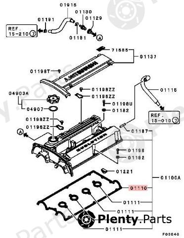 Genuine MITSUBISHI part MD340535 Gasket, cylinder head cover