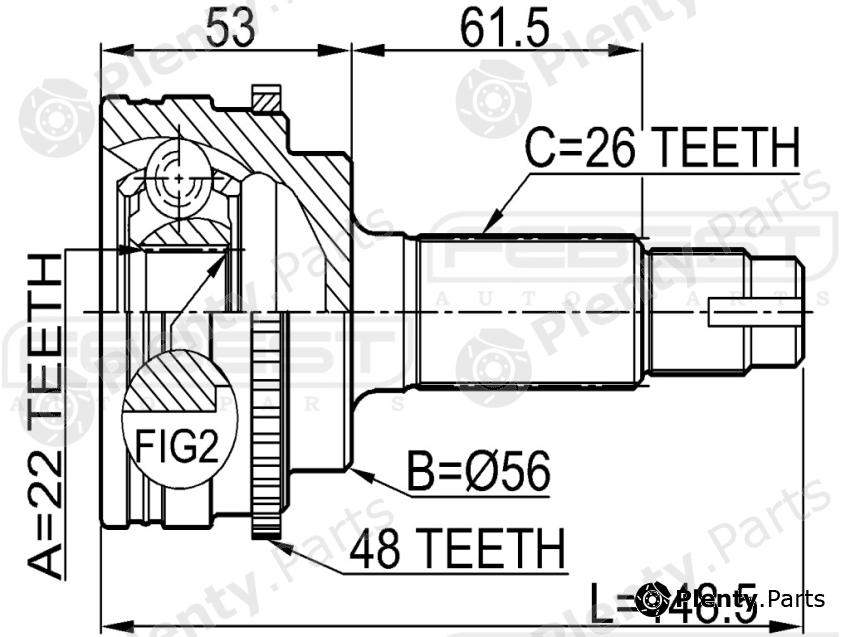  FEBEST part 0110036A48 Joint, drive shaft
