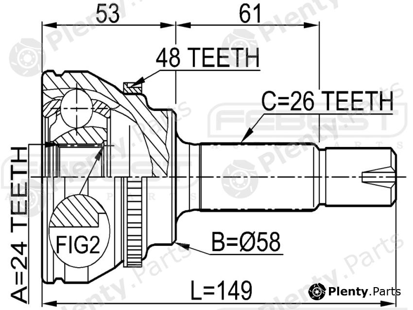  FEBEST part 0110055A48 Joint, drive shaft