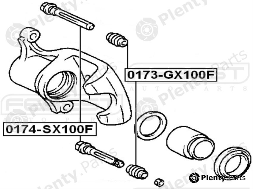  FEBEST part 0173GX100F Bellow, brake caliper guide