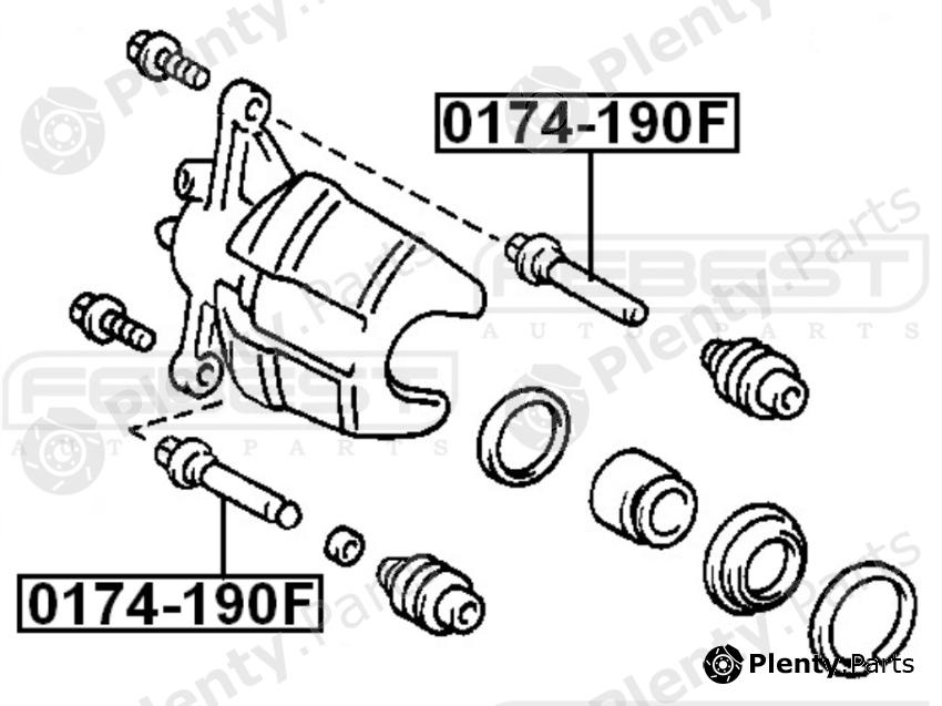  FEBEST part 0174190F Guide Bolt, brake caliper
