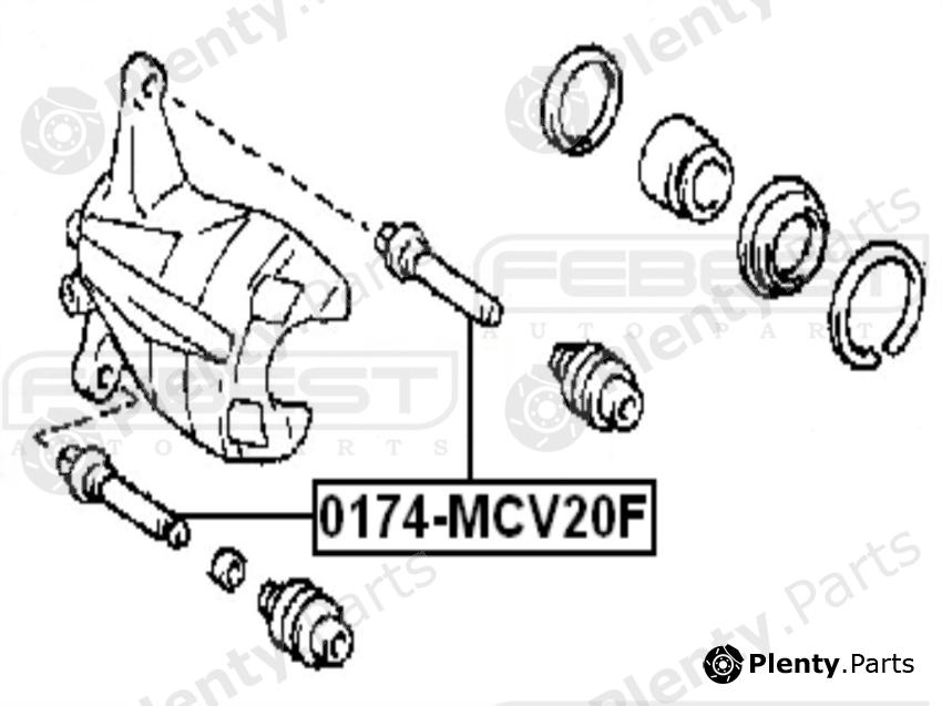  FEBEST part 0174MCV20F Guide Bolt, brake caliper