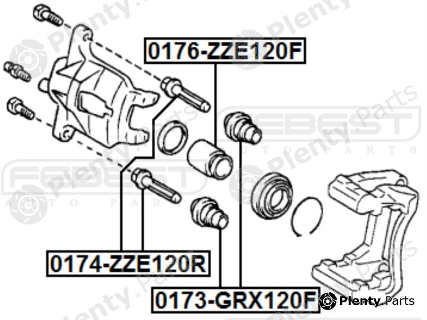  FEBEST part 0174-ZZE120R (0174ZZE120R) Guide Bolt, brake caliper