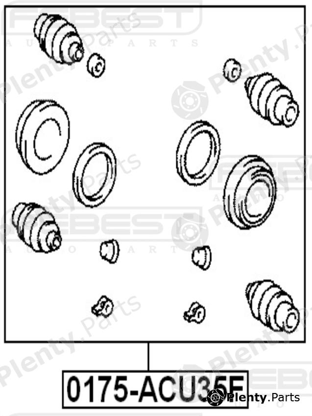  FEBEST part 0175-ACU35F (0175ACU35F) Repair Kit, brake caliper