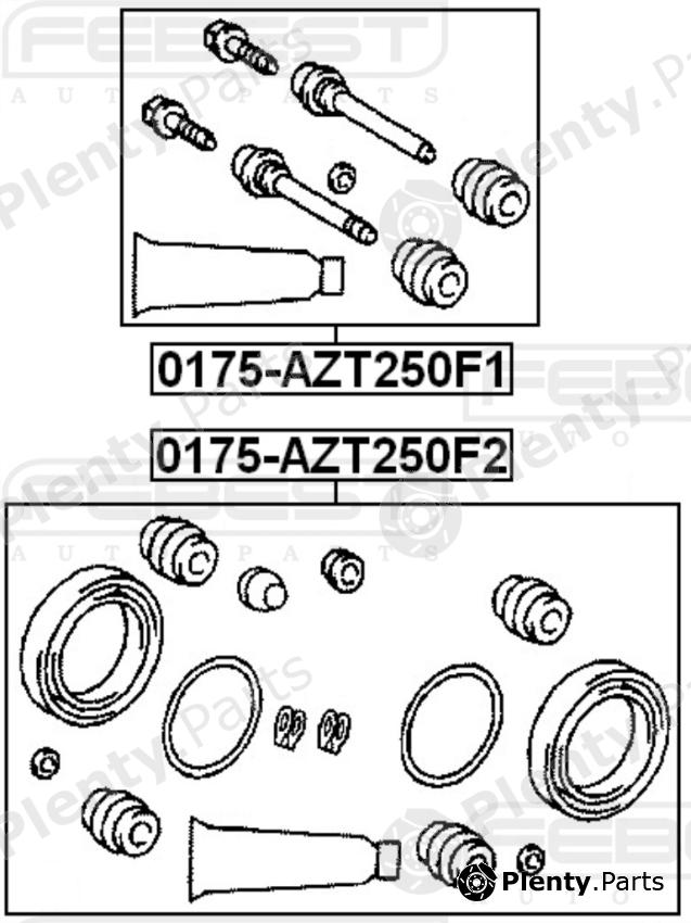  FEBEST part 0175-AZT250F1 (0175AZT250F1) Repair Kit, brake caliper