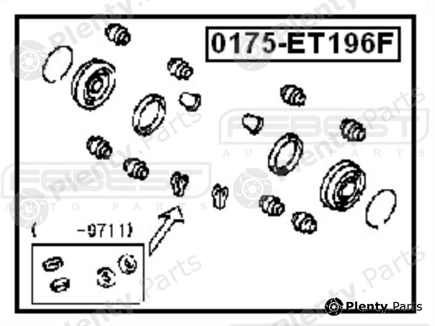  FEBEST part 0175-ET196F (0175ET196F) Repair Kit, brake caliper