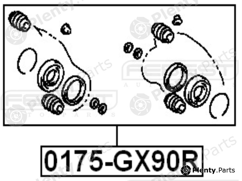  FEBEST part 0175-GX90R (0175GX90R) Repair Kit, brake caliper