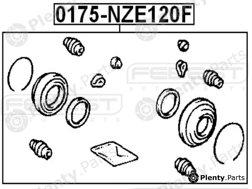  FEBEST part 0175-NZE120F (0175NZE120F) Repair Kit, brake caliper