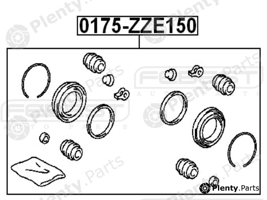  FEBEST part 0175-ZZE150F (0175ZZE150F) Repair Kit, brake caliper