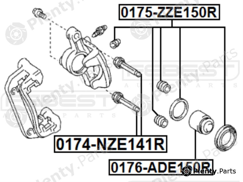 FEBEST part 0175-ZZE150R (0175ZZE150R) Repair Kit, brake caliper