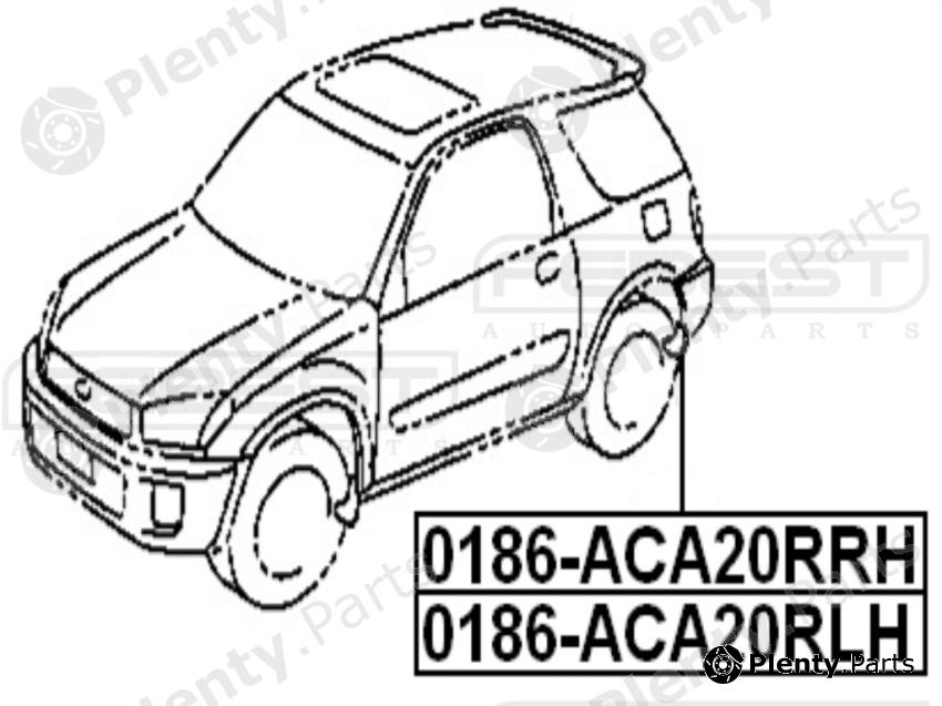 FEBEST part 0186ACA20RLH Mounting Kit, mud guard