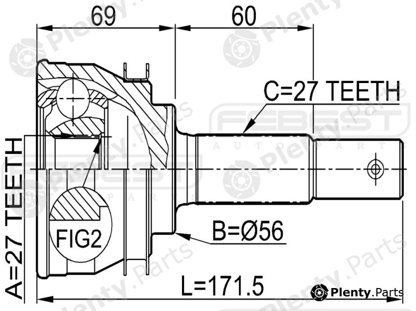  FEBEST part 0210036 Joint, drive shaft