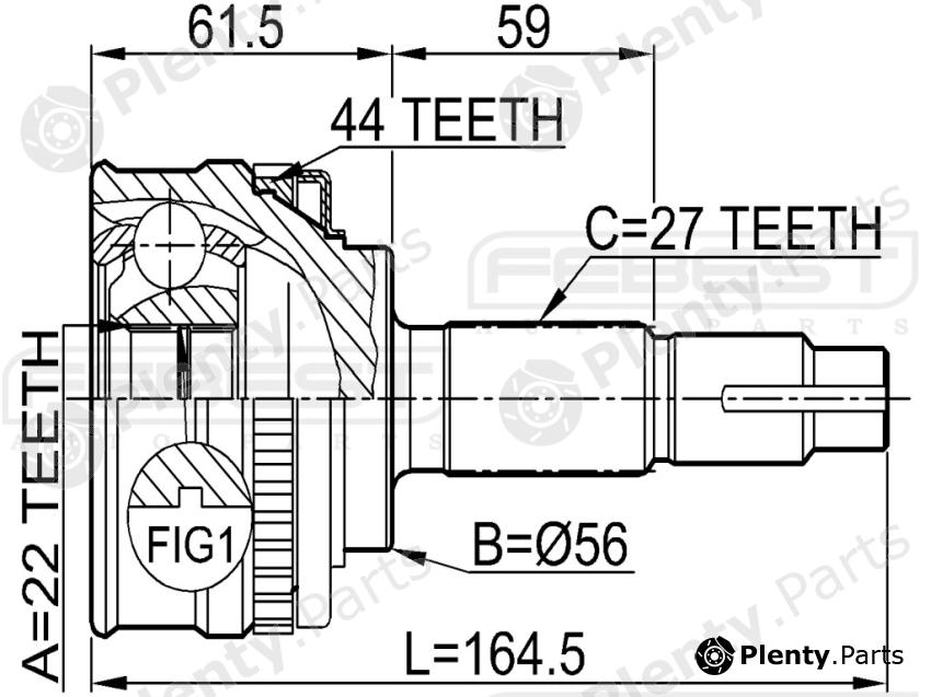  FEBEST part 0210051A44 Joint, drive shaft