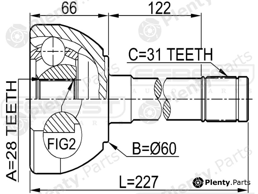  FEBEST part 0210073 Joint, drive shaft