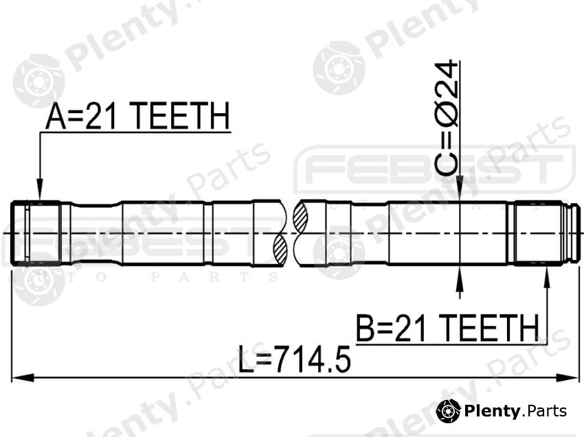  FEBEST part 0212-QG15RH (0212QG15RH) Drive Shaft