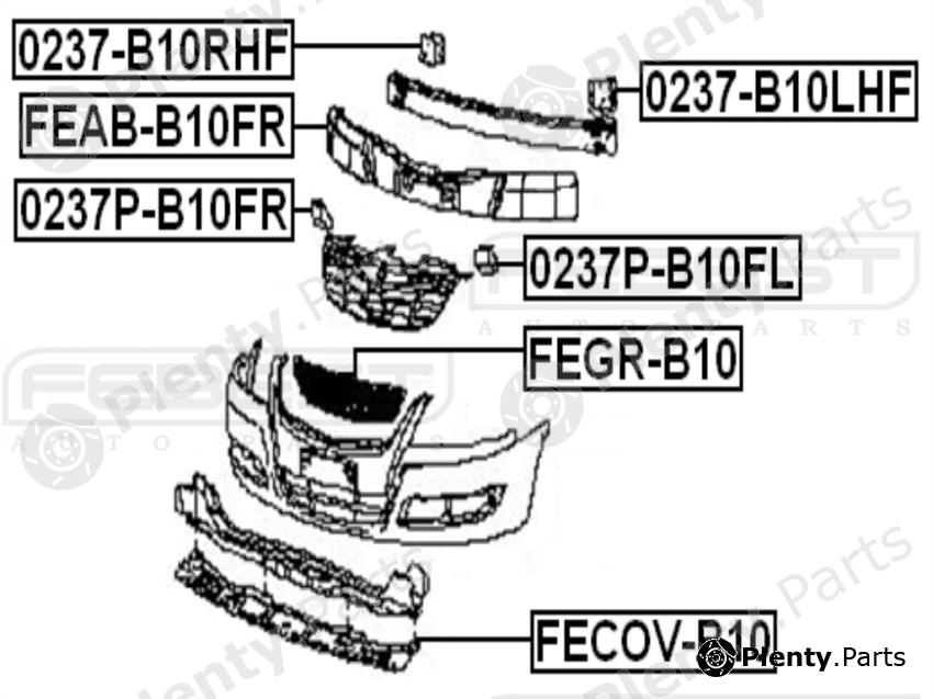  FEBEST part 0237-B10LHF (0237B10LHF) Mounting Bracket, bumper