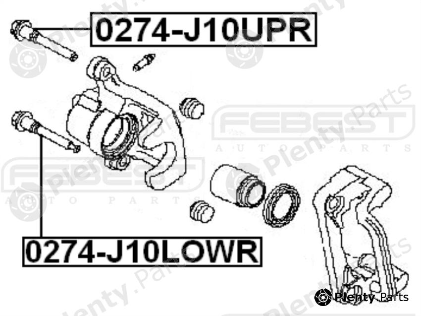  FEBEST part 0274-J10LOWR (0274J10LOWR) Guide Bolt, brake caliper