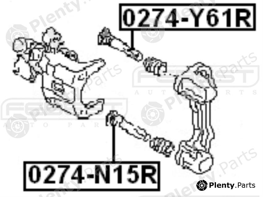  FEBEST part 0274Y61R Guide Bolt, brake caliper