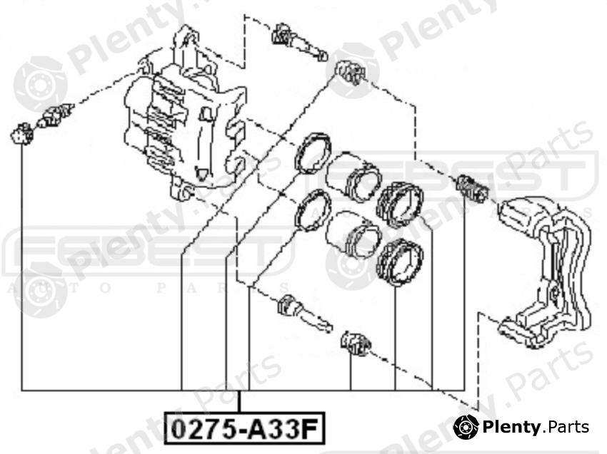  FEBEST part 0275A33F Repair Kit, brake caliper