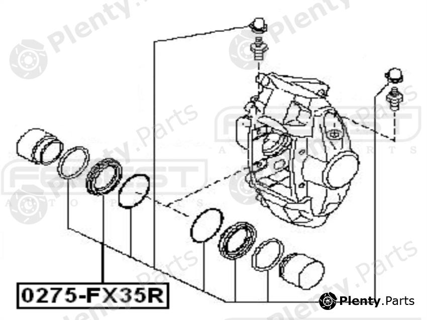  FEBEST part 0275-FX35R (0275FX35R) Repair Kit, brake caliper