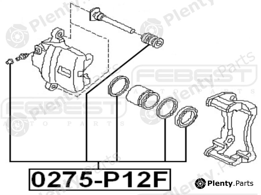  FEBEST part 0275P12F Repair Kit, brake caliper