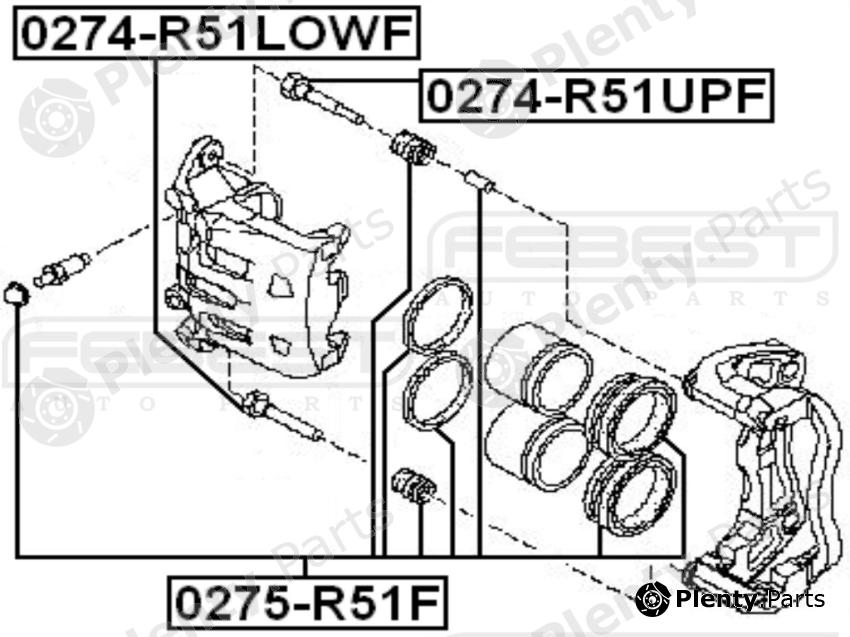  FEBEST part 0275-R51F (0275R51F) Repair Kit, brake caliper