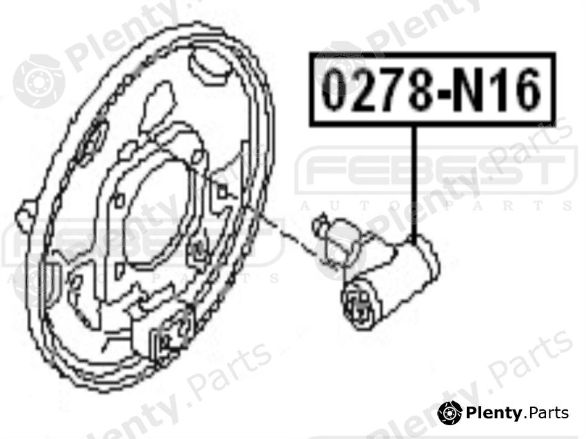  FEBEST part 0278N16 Wheel Brake Cylinder