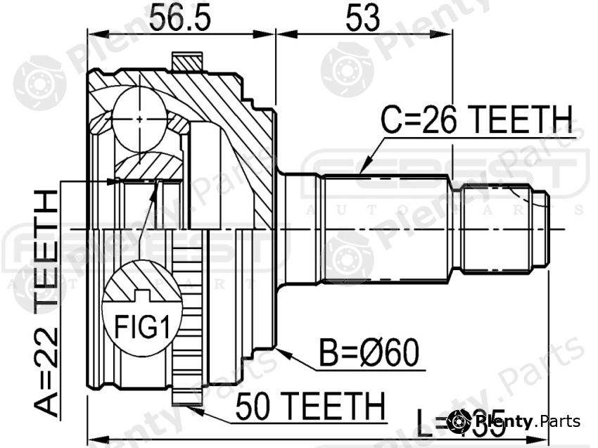  FEBEST part 0310EUA50 Joint, drive shaft