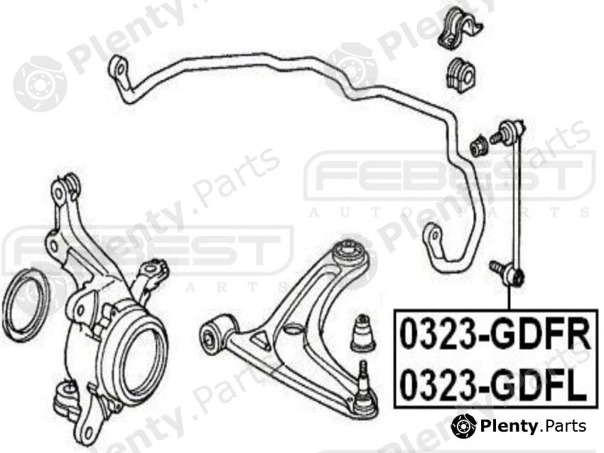  FEBEST part 0323GDFR Rod/Strut, stabiliser