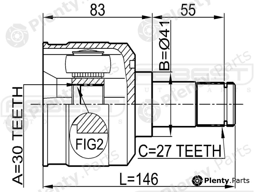 FEBEST part 0411-EAUSA (0411EAUSA) Joint, drive shaft