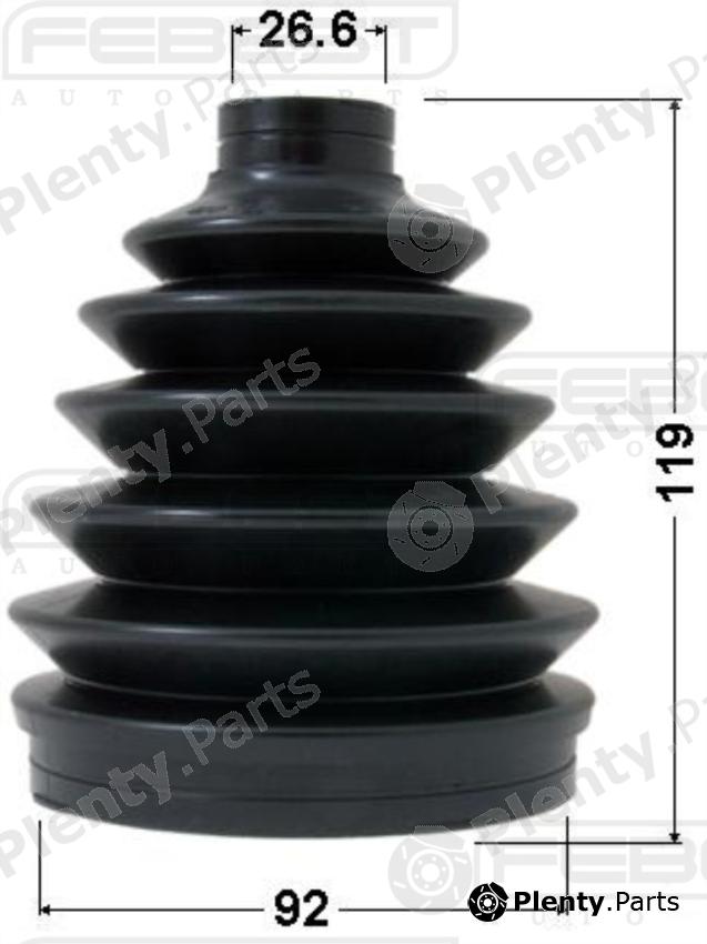  FEBEST part 0417P-V75 (0417PV75) Bellow, driveshaft