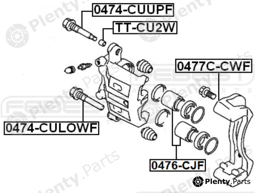  FEBEST part 0474-CUUPF (0474CUUPF) Guide Bolt, brake caliper