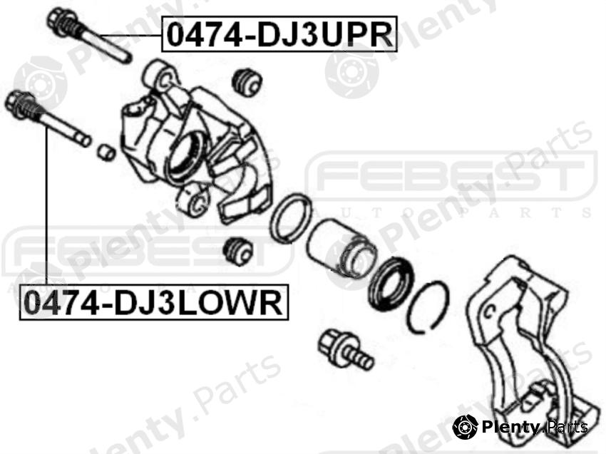  FEBEST part 0474-DJ3UPR (0474DJ3UPR) Guide Bolt, brake caliper