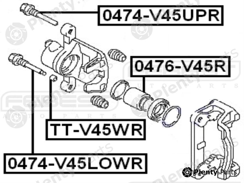  FEBEST part 0474V45LOWR Guide Bolt, brake caliper