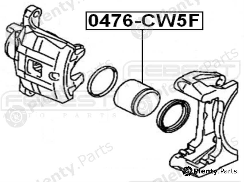  FEBEST part 0476-CW5F (0476CW5F) Piston, brake caliper