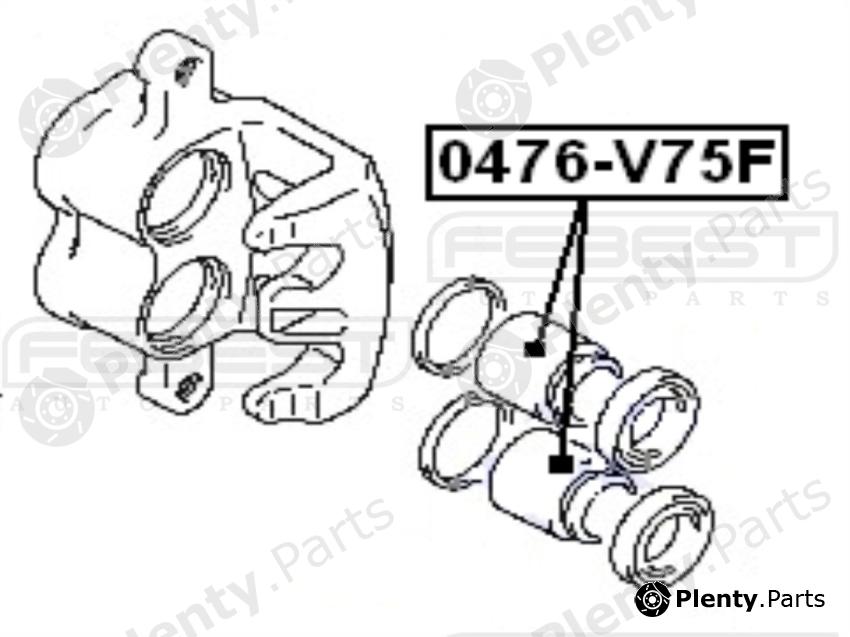  FEBEST part 0476V75F Piston, brake caliper