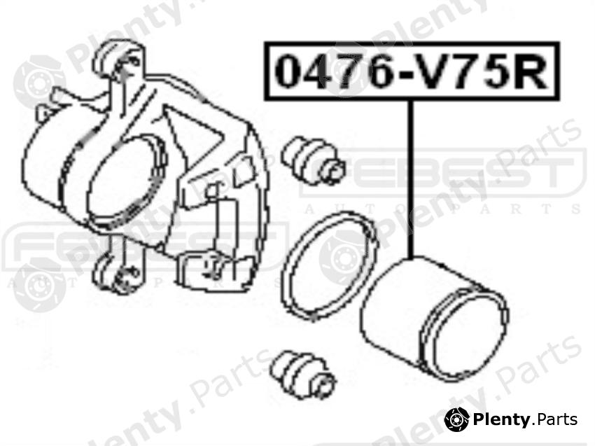  FEBEST part 0476-V75R (0476V75R) Piston, brake caliper