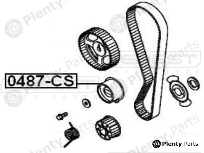  FEBEST part 0487-CS (0487CS) Tensioner Pulley, timing belt