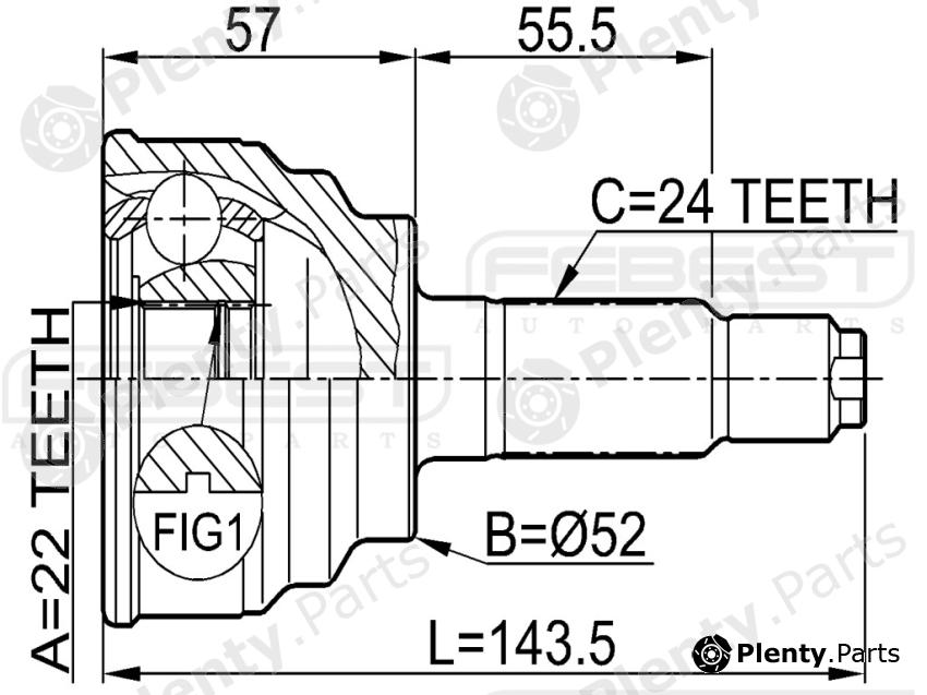  FEBEST part 0510001 Joint, drive shaft