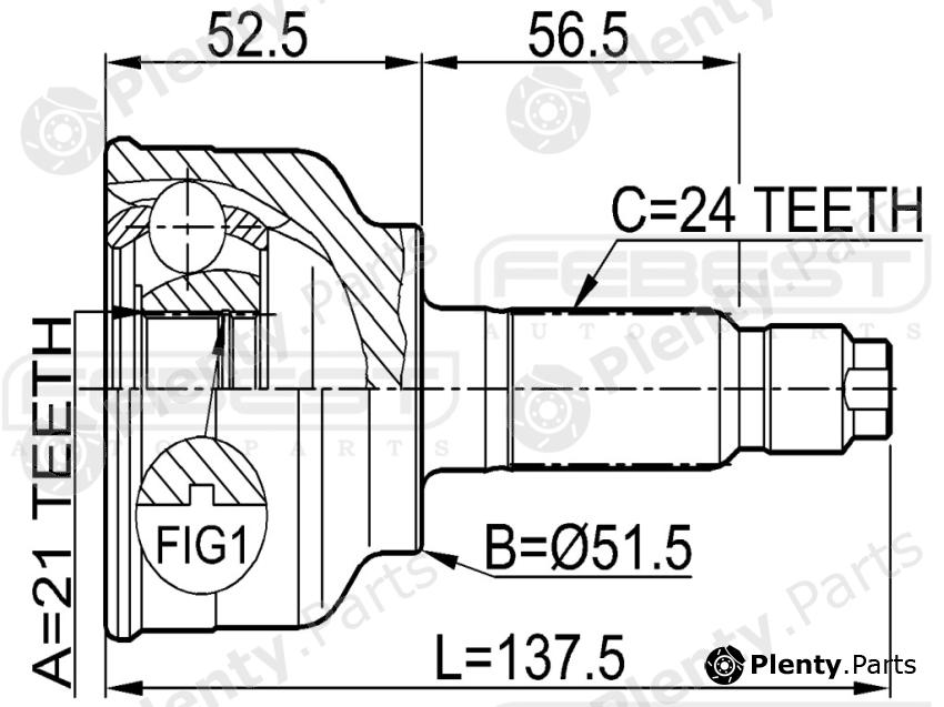  FEBEST part 0510004 Joint, drive shaft