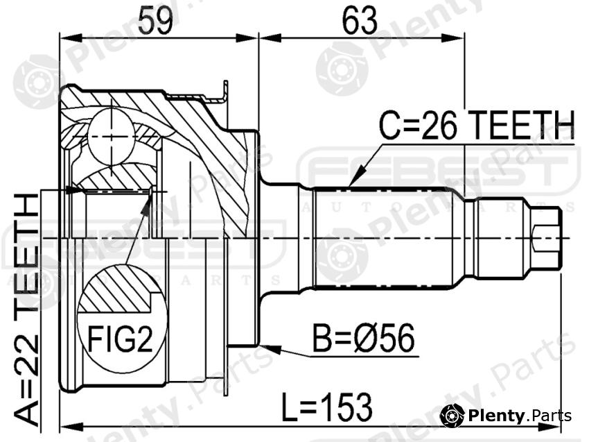  FEBEST part 0510009 Joint, drive shaft