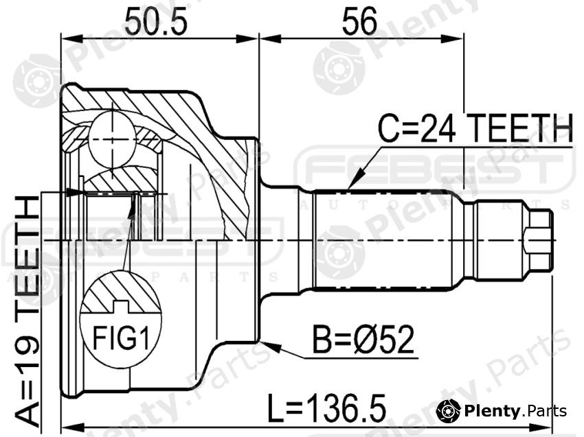  FEBEST part 0510014 Joint, drive shaft