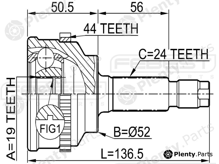  FEBEST part 0510014A44 Joint, drive shaft