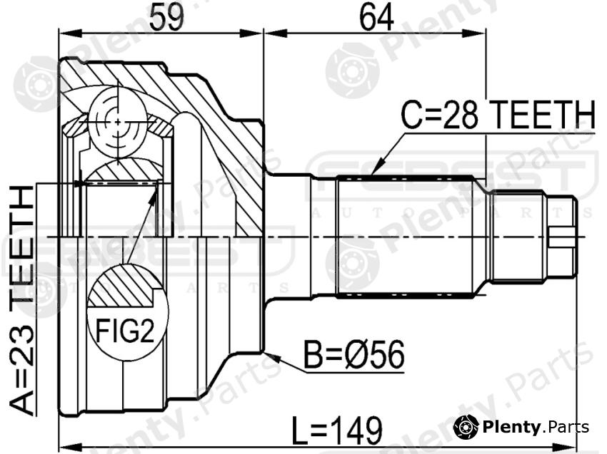  FEBEST part 0510018 Joint, drive shaft